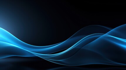 Abstract blue wavy background. 3d rendering, 3d illustration. Generative AI