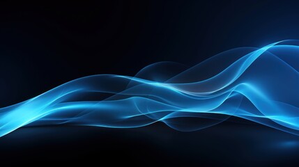 Abstract blue smoke on dark background. illustration. Eps 10. Generative AI