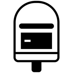 Mail box icon, outline fill icon, flat design style, icon vector illustration.