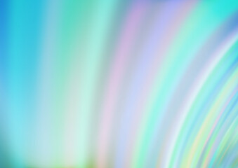 Light Blue, Green vector template with bent ribbons. Blurred geometric sample with gradient bubbles.  Textured wave pattern for backgrounds.