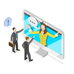 3D Isometric Flat Vector Illustration of Helpdesk Platform, Online Customer Support. Item 3