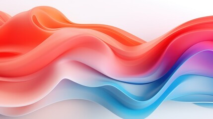 abstract background with red, blue and pink waves. illustration Generative AI