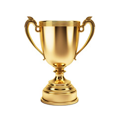 Fototapeta na wymiar Golden trophy, award, sport winning, isolated on transparency background PNG