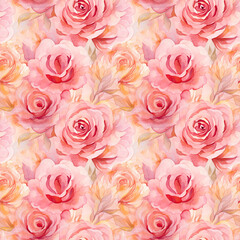 Dreamy Watercolor Flower Seamless Pattern - 720949879