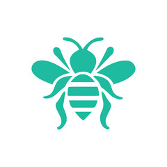 Green Bee Silhouette Illustration