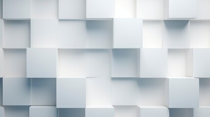 Abstract white background with cubes. 3d render. illustration. Generative AI