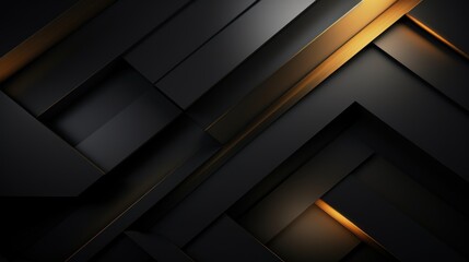 Abstract black and golden metallic background. illustration eps10. Generative AI