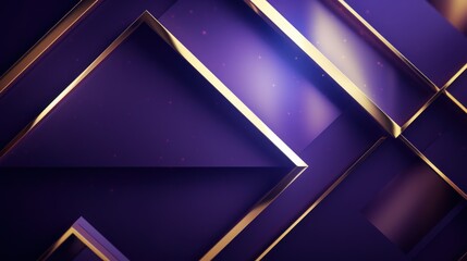 Abstract purple background with golden triangles. illustration. Eps 10. Generative AI