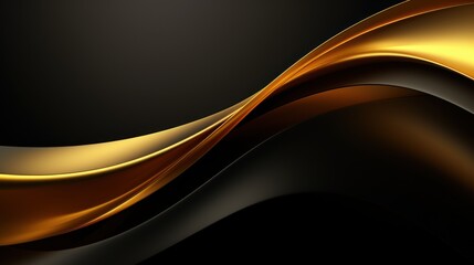 Abstract golden wavy background. 3d render. Luxury design Generative AI
