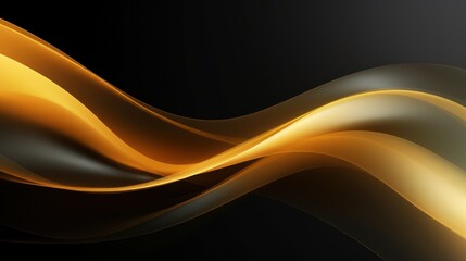 Abstract gold wave on a black background. illustration. Eps 10 Generative AI