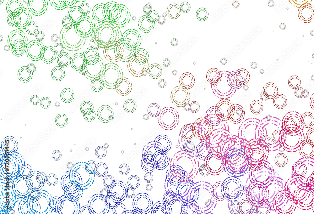 Poster light multicolor, rainbow vector pattern with spheres.