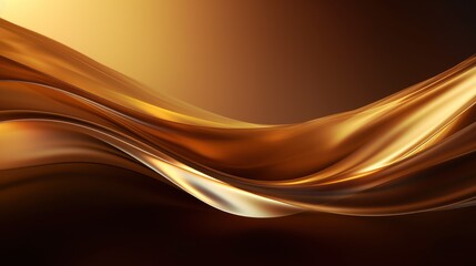 Golden abstract wavy background. 3d rendering, 3d illustration. Generative AI