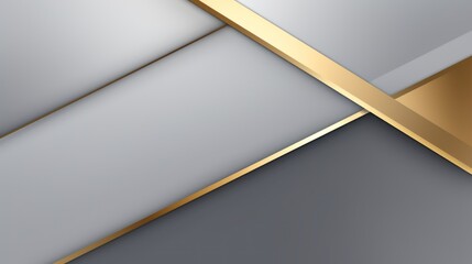 Abstract metallic background with golden lines. 3d design. illustration Generative AI