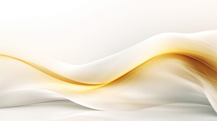 abstract background with smooth wavy lines in yellow and white colors Generative AI