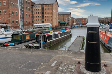 Narrowboats moored in Victoria Basin