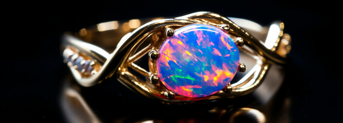 Opal This precious stone is known for its iridescent color play. It is often used in jewelry.