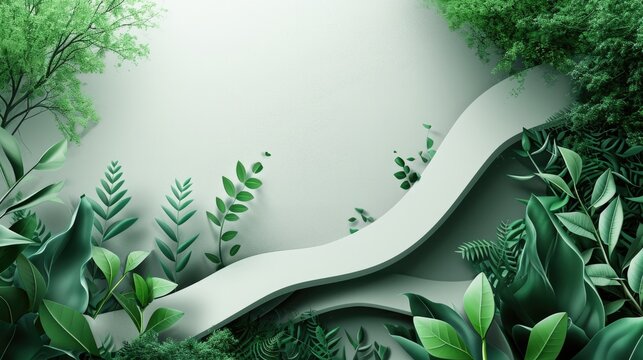 back to nature banner template, in the style of creative commons attribution, layered gestures, environmental portraiture, crisp graphic design, dark white and light green