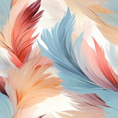 Delicate Vintage Acrylic Feathers Seamless Abstract Design AI Generated