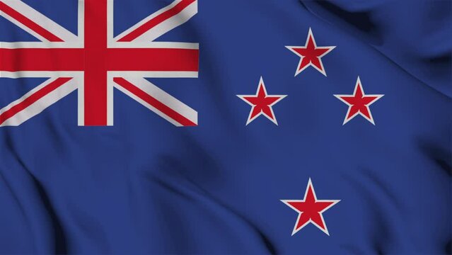 country flag in the wind, Animation Slow motion loop of an new zeland flag waving in the wind.