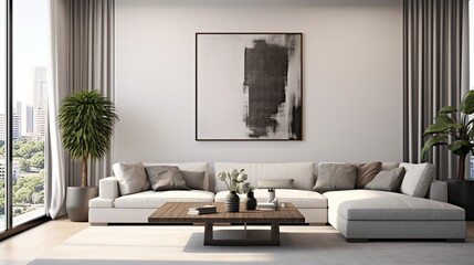 Scandinavian elegance , creative composition of modern living room interior 