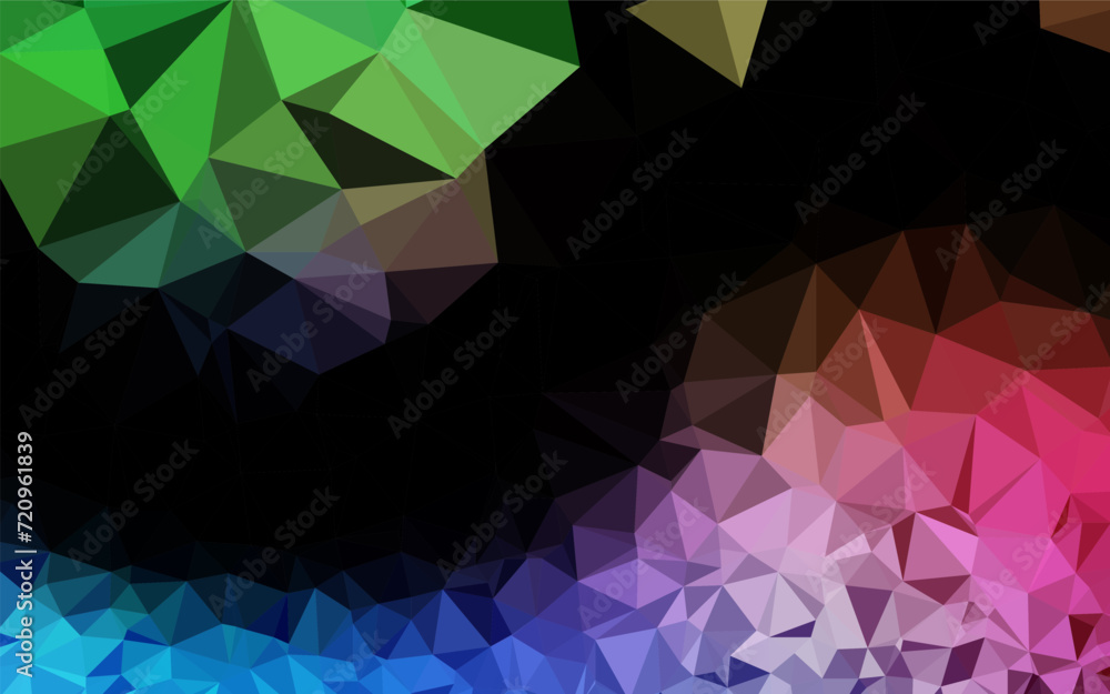 Poster light multicolor, rainbow vector shining triangular background. brand new colorful illustration in w