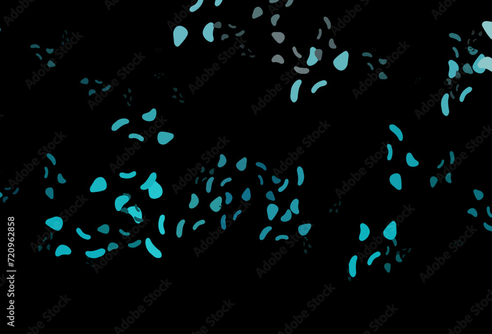 Poster dark blue vector texture with random forms.