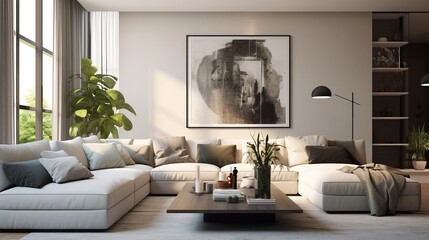 Modern contemporary living room interior design with aesthetic living room 