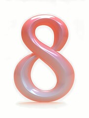 numbers eight illustration jelly texture with pastel color isolated on white background