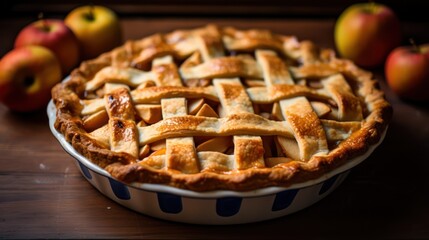 Delicious Homemade Apple Pie AI Generated