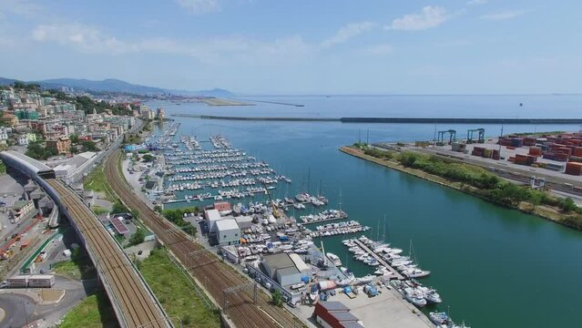 Traffic on State Route 1 near railway and Tourist landing Marina Castelluccio