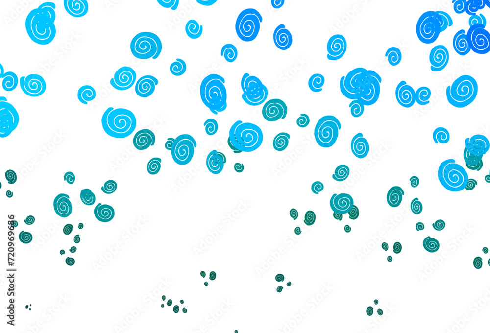 Poster light blue, green vector background with lamp shapes.