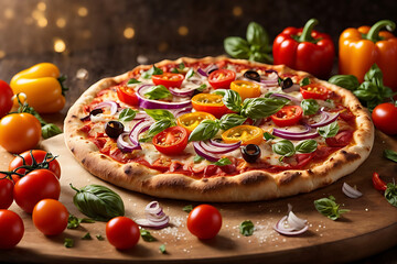 Authentic Italian Pizza Is A Culinary Masterpiece The Crust Is Thin And Crispy HD Photo