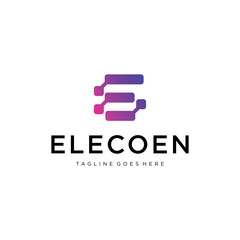 letter e color logo design image