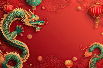 Chinese holiday background with dragon