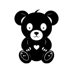 Valentine day cute teddy bear  vector illustration with heart shape