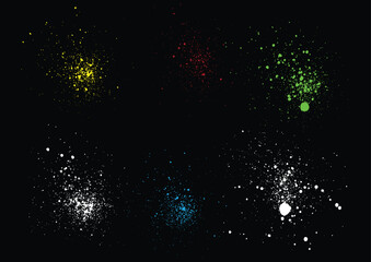 Grunge realistic colorful crime blood illustration brush stroke and splash collection. Painted scratch colorful blood claw grunge handmade stripe vector background set