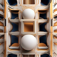 Abstract geometric shapes, intricate patterns and symmetry, minimalist design, 3D render5