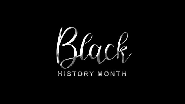 Black History Month Text Animation on Silver Color. Great for Black History Month Celebrations, for banner, social media feed wallpaper stories.
