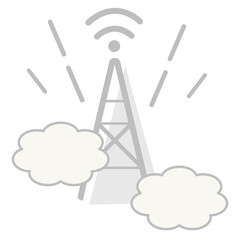 Antenna tower icon. Wireless radio signal symbol.Vector illustration.