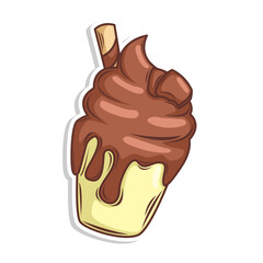 Ice cream doodle cartoon. hand draw illustration