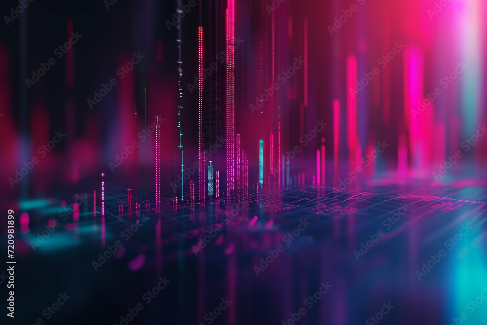 Poster abstract financial market. backdrop for design with selective focus and copy space.
