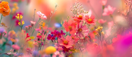Obraz na płótnie Canvas Lush Bouquet of Colorful, Tiny Flowers Bloom in Vibrant Splendor