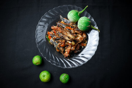 Indonesian Lombok food menu in the form of pindang fish sambel bawang, delicious spicy