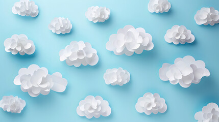 cloud paper craft on white background
