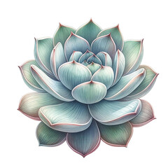 Fototapeta premium Beautiful Succulent watercolor clipart.