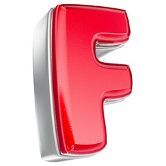 F Red With White Font 3D Render