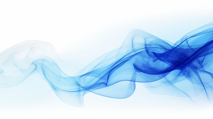 Abstract blue smoke on a white background