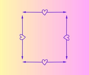 frame with hearts