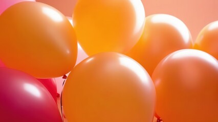 balloons on peach fuzz background, Valentine's day greeting concept, birthday,wedding day