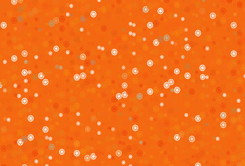 Light Orange vector pattern with christmas snowflakes.